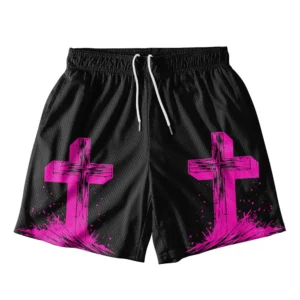 Christian Mesh Pink Logo Shorts
